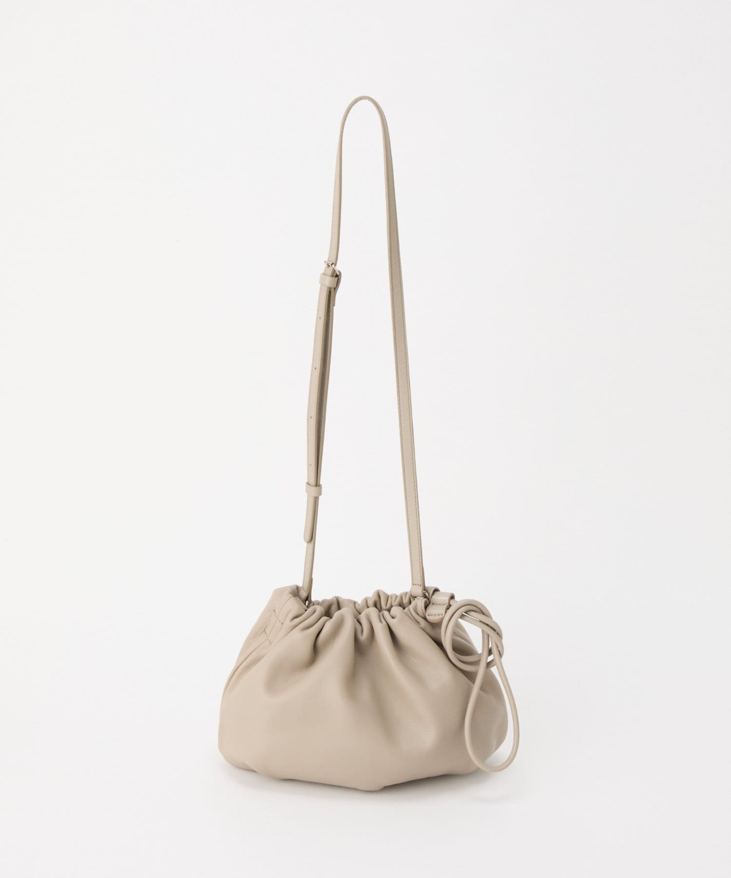 Russet [chi project] 4-way drawstring shoulder bag GrayBeige